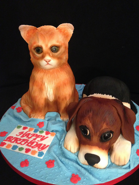 Kitten & Puppy Cake